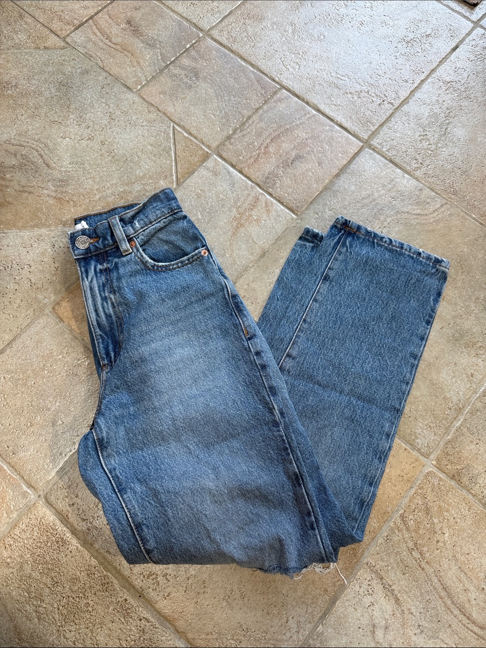 Garage Women's Straight Jeans in Blue Denim